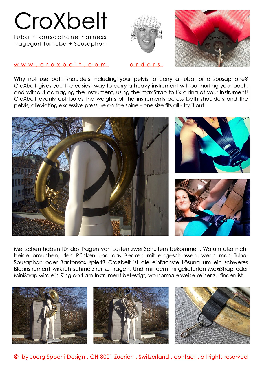 Traggurt strap/harness for Tuba + Sousaphone + Helicon